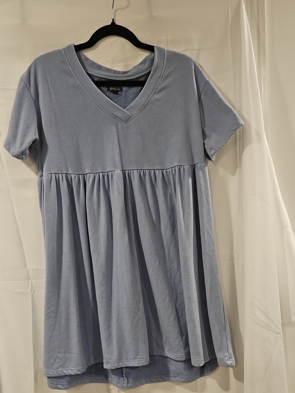 wild fable Dusty Blue V-Neck Midi Tee Dress